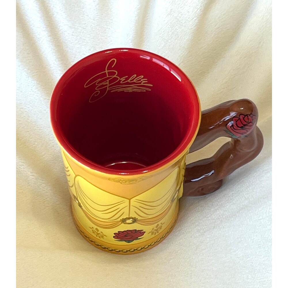 Disney Parks Belle Dress Mug Beauty and the Beast 3D Signature Handle 14oz - Picture 3 of 4